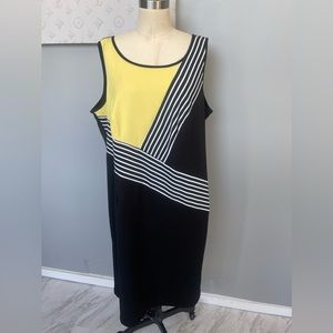 Maya Brooke Dress - black with yellow